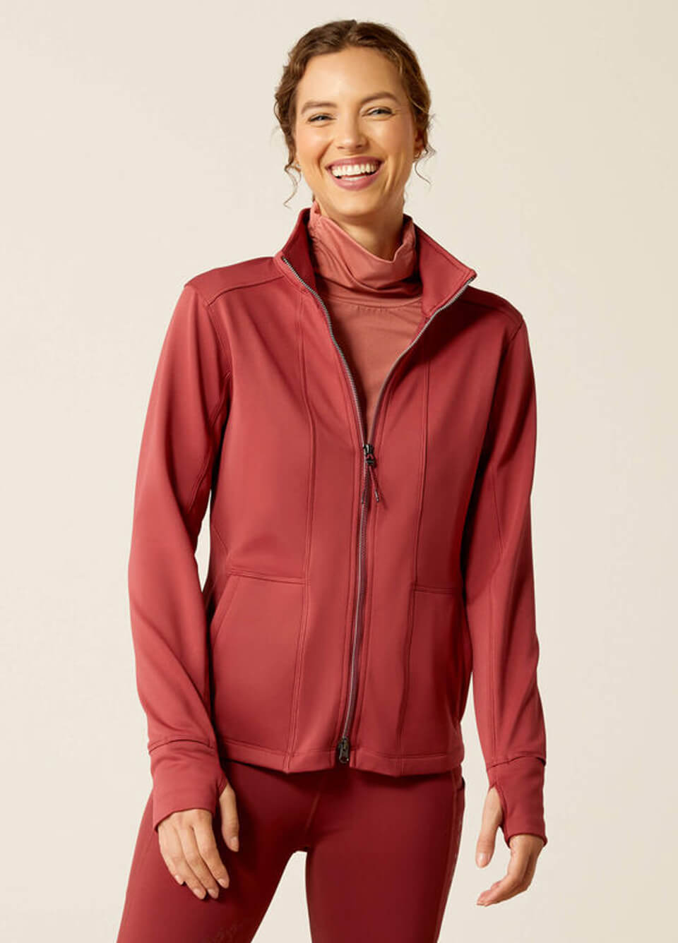 Ariat Zaphus Full Zip Sweatshirt - Burnt Russet