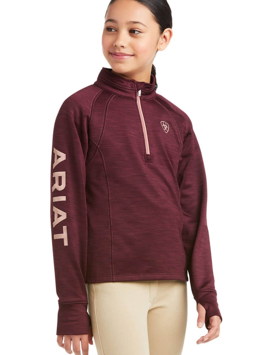 Ariat Kids Tek Team 1/2 Zip Sweatshirt - Windsor Wine