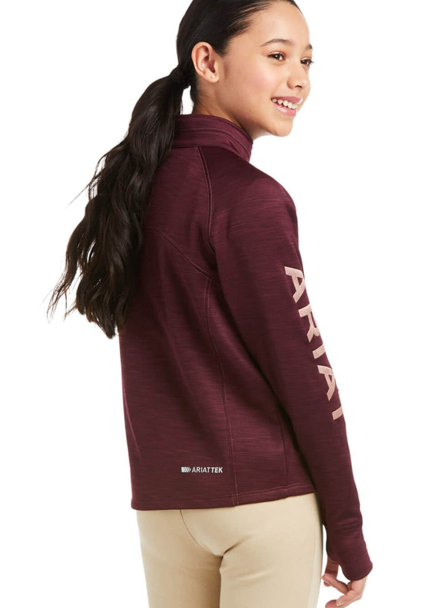Ariat Kids Tek Team 1/2 Zip Sweatshirt - Windsor Wine