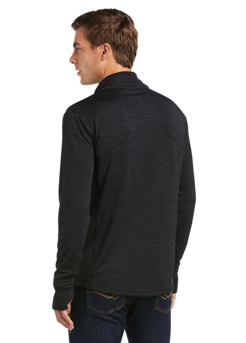 Ariat Mens Gridwork 1/4 Zip Baselayer - Black