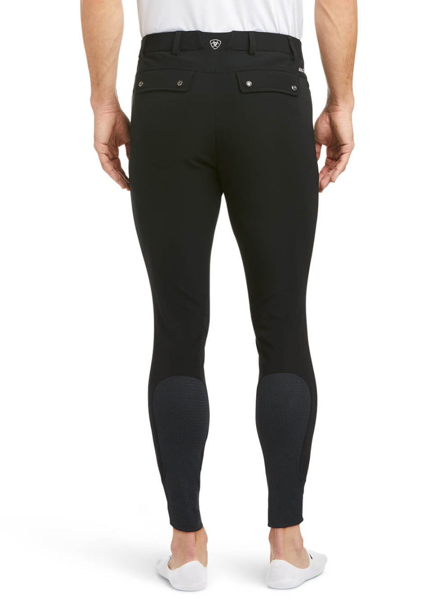 Ariat Mens Tri Factor Grip Knee Patch Breeches - Black
