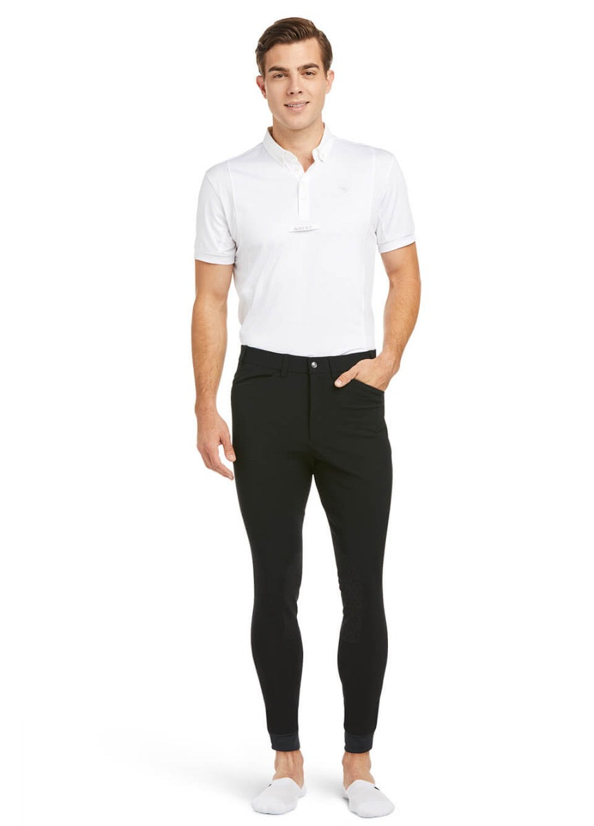 Ariat Mens Tri Factor Grip Knee Patch Breeches - Black