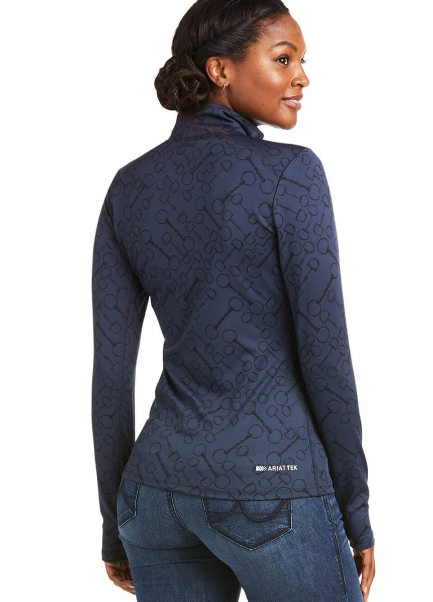Ariat Womens Prophecy 1/4 Zip Long Sleeve Base Layer - Navy