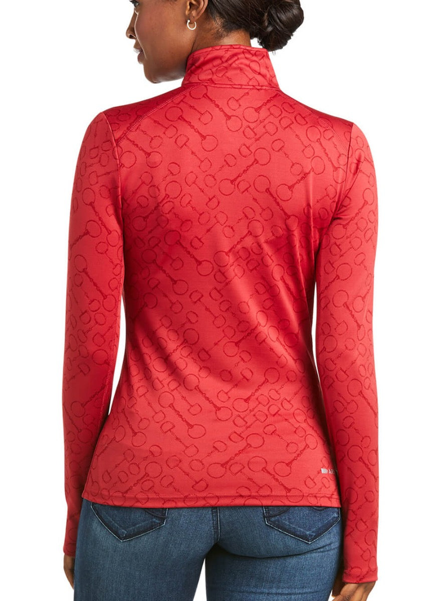 Ariat Womens Prophecy 1/4 Zip Long Sleeve Base Layer - Rhubarb