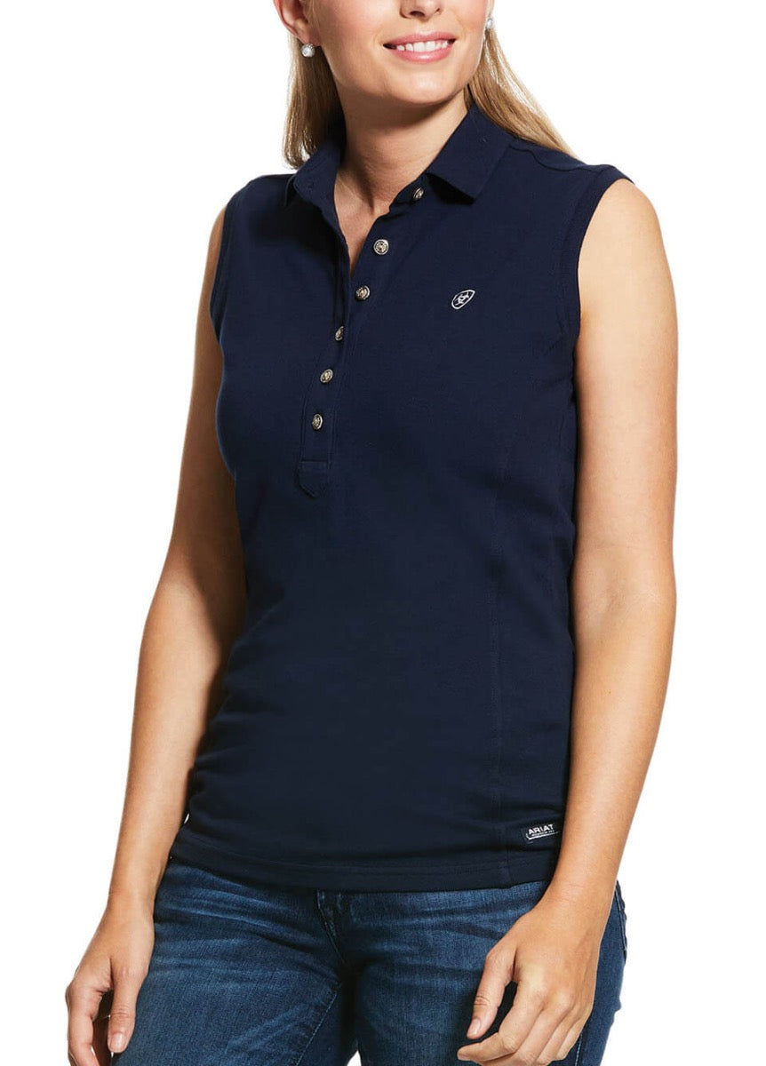 Ariat Prix 2.0 Sleeveless Polo - Navy