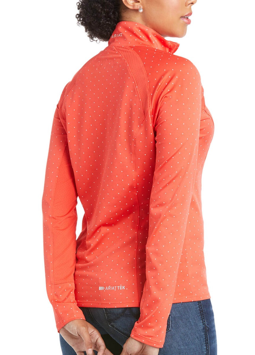Ariat Womens Sunstopper 2.0 1/4 Zip Baselayer - Cayenne