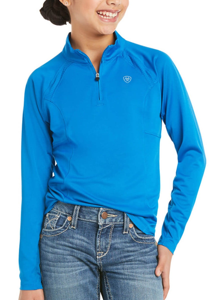 Ariat Kids Sunstopper 2.0 1/4 Zip Baselayer - Imperial Blue