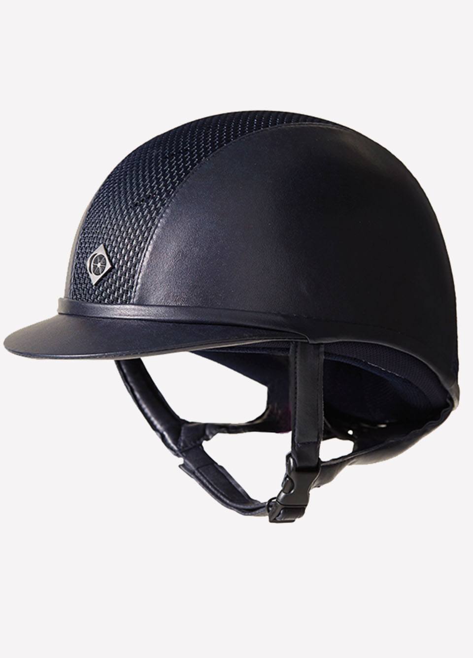 Charles Owen AYR8 PLUS Leather Look Riding Hat - Navy/Navy