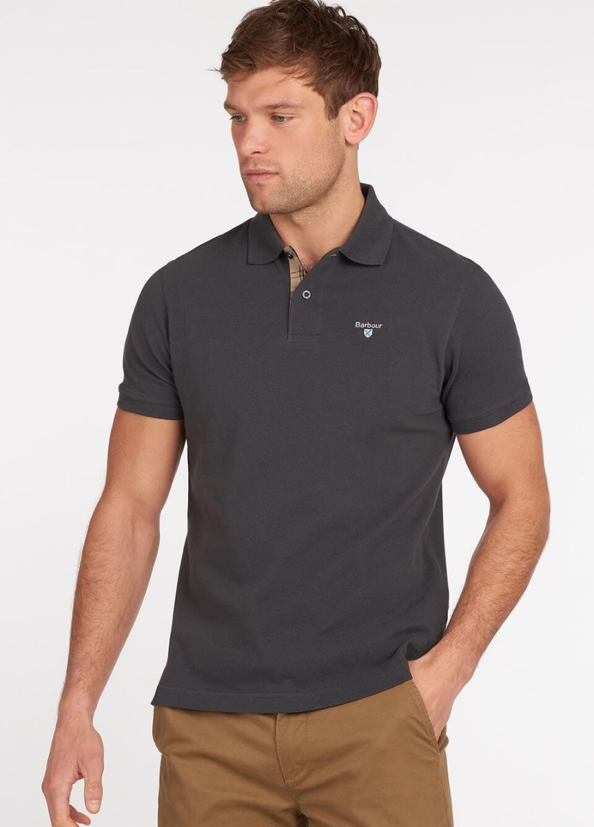 Barbour Tartan Pique Polo Shirt - Navy/Dress