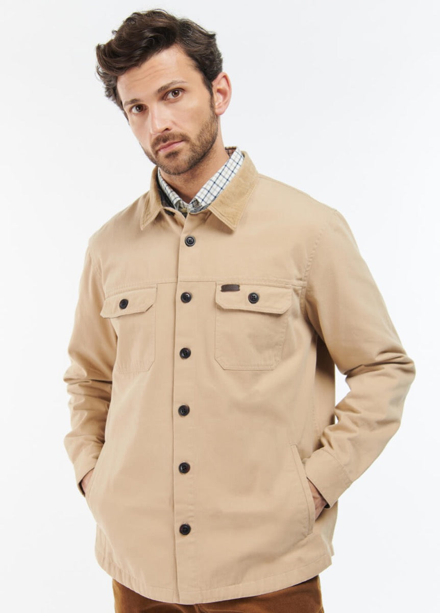 Barbour Mens Catbell Overshirt - Light Stone