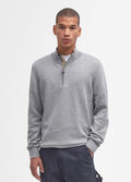 Barbour Mens Cotton Half Zip Sweater - Grey Marl