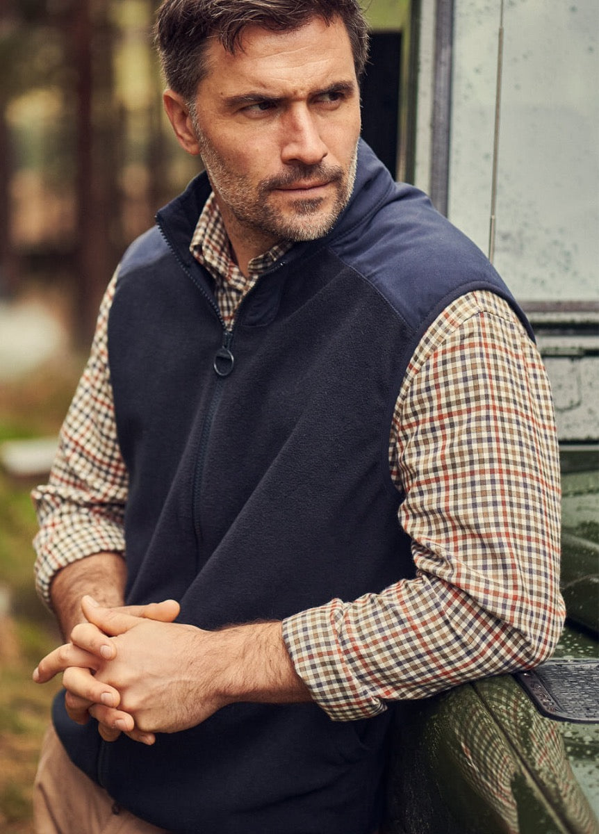 Barbour Mens Country Fleece Gilet - Navy