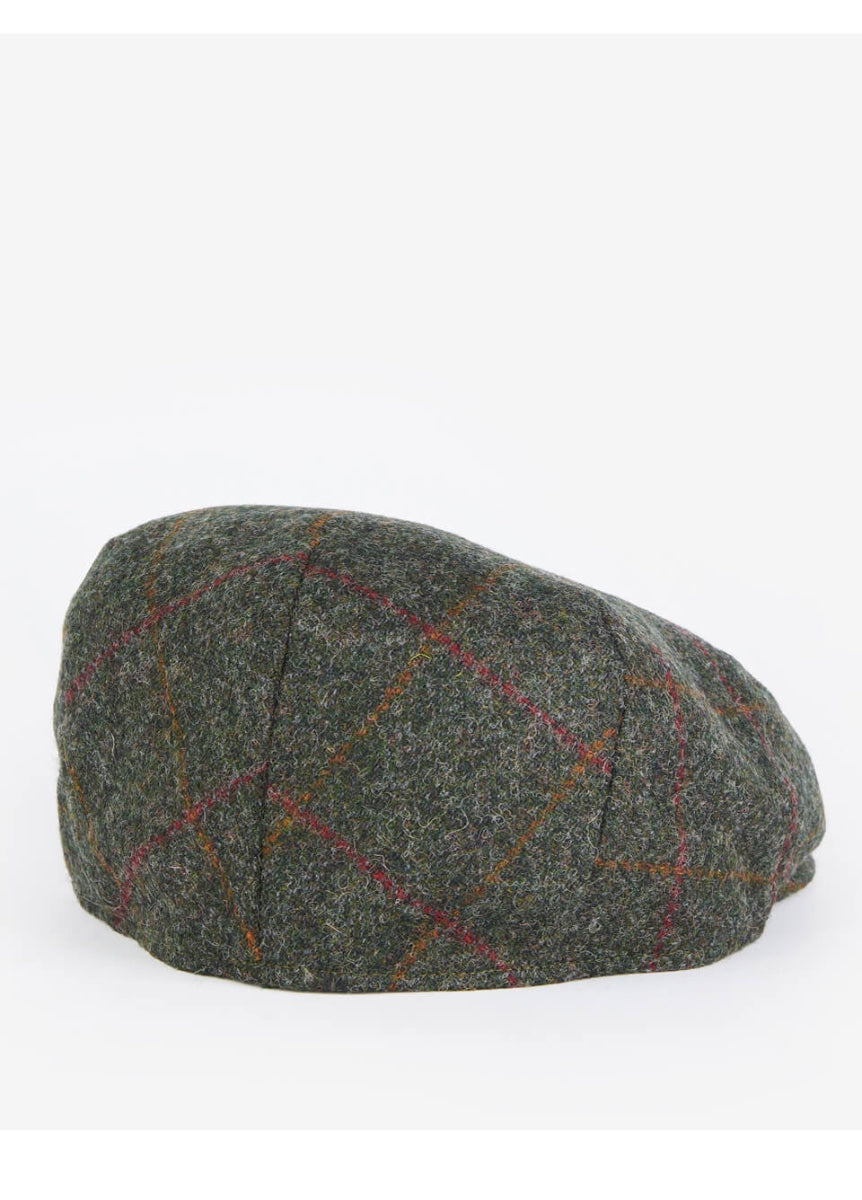 Barbour Crieff Flat Cap - Olive/Red