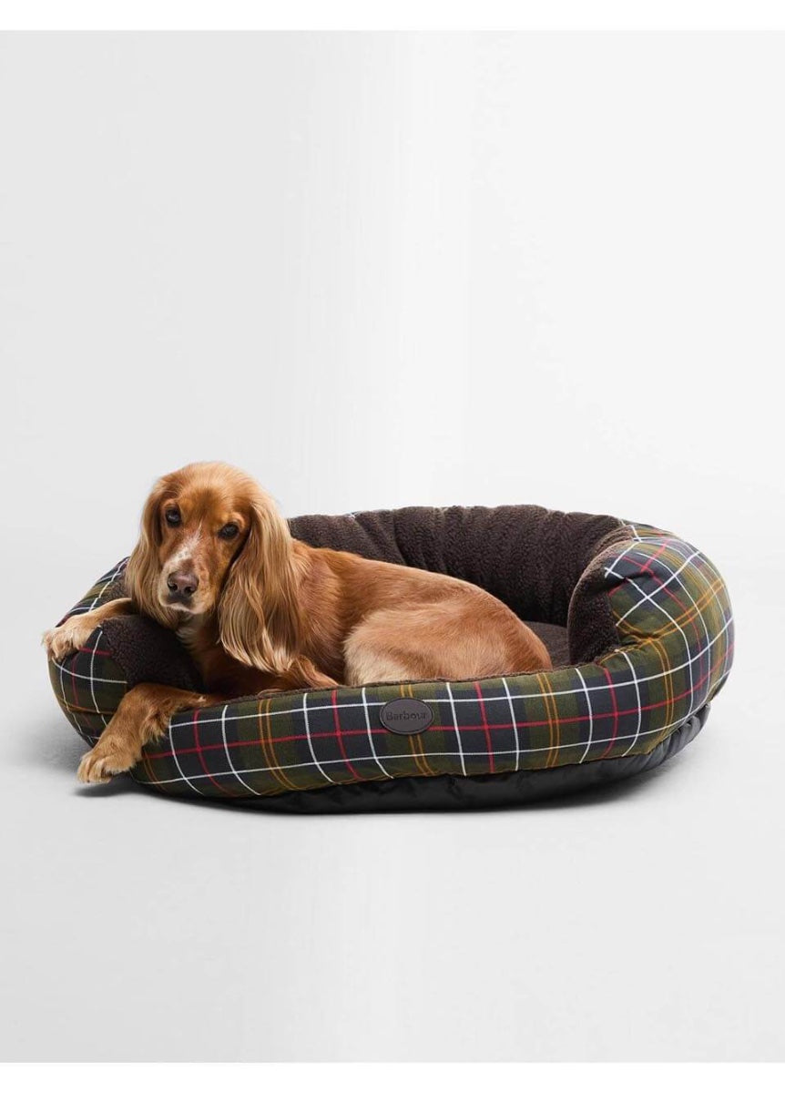 Barbour Round Dog Bed - Classic Tartan