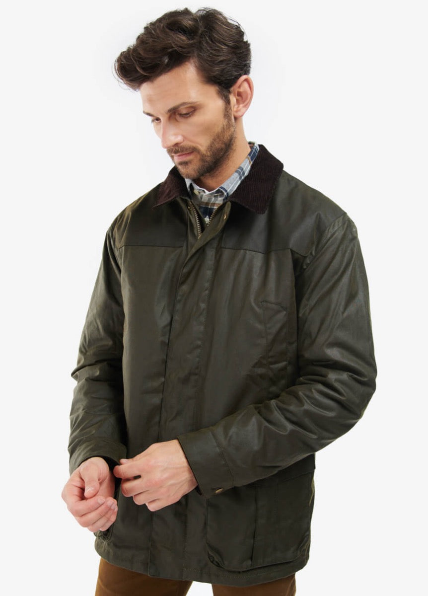 Barbour Mens Findon Wax Jacket - Olive