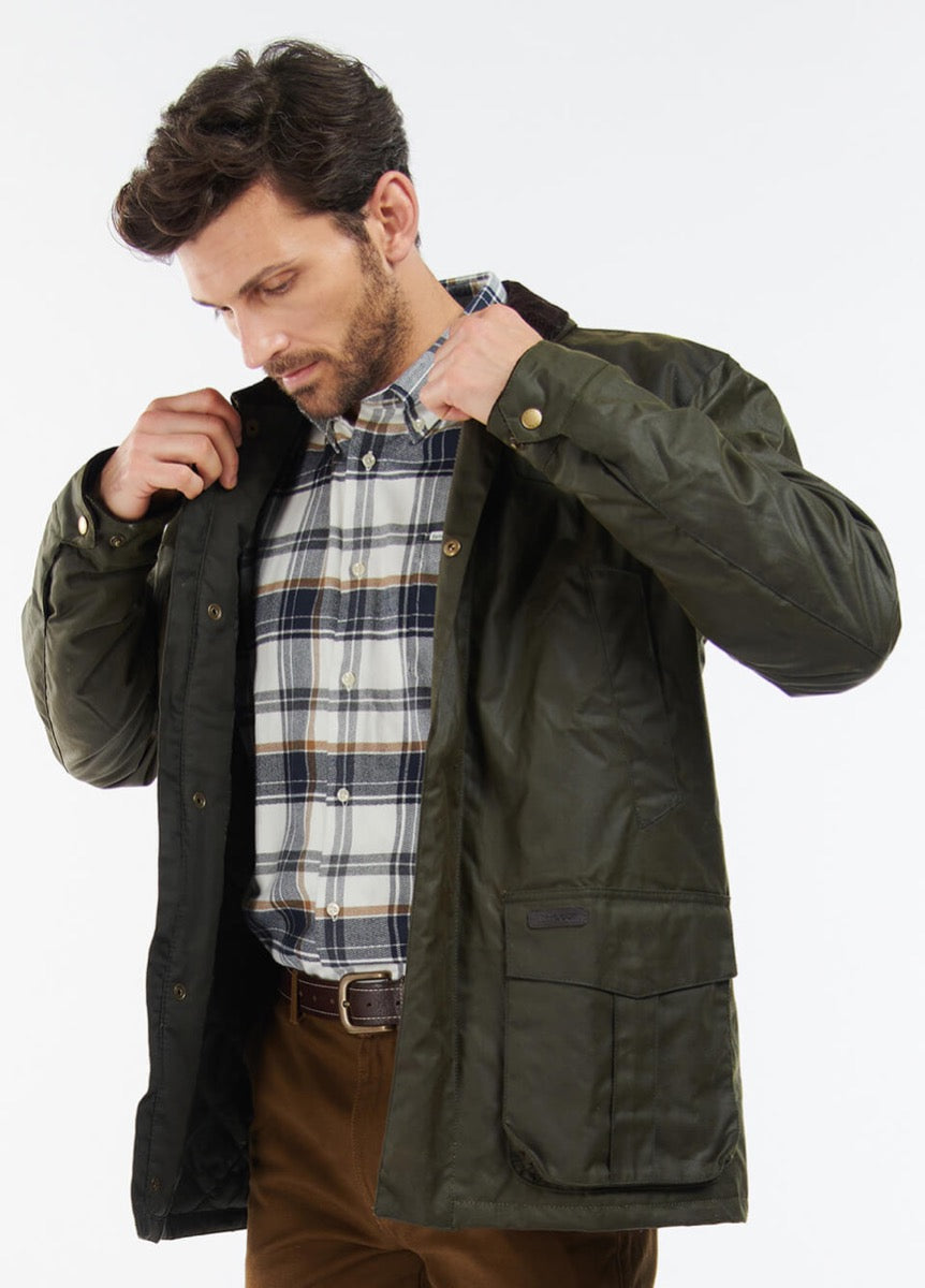 Barbour Mens Findon Wax Jacket - Olive