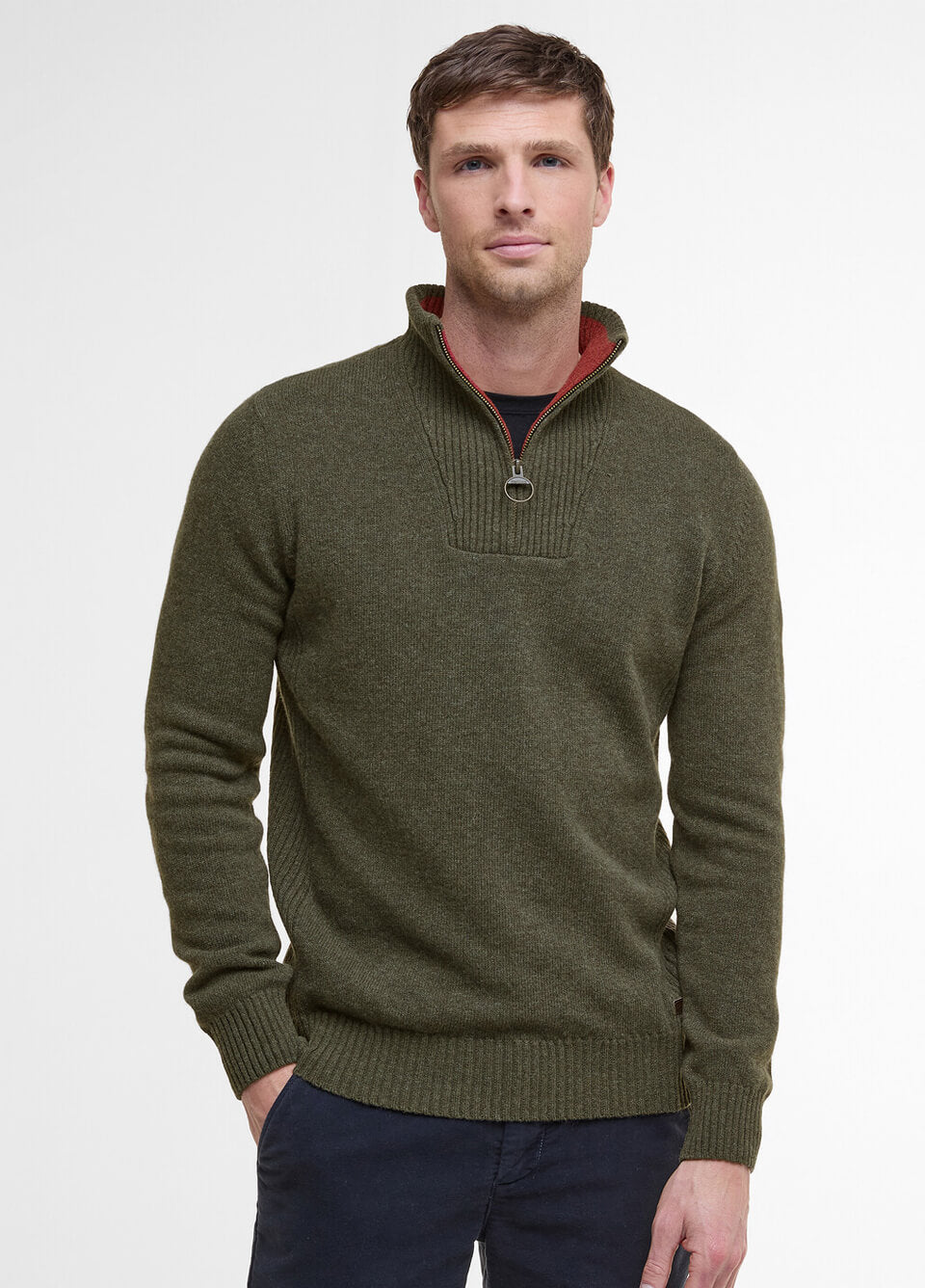 Barbour Nelson Essential Half Zip Sweatshirt - Seaweed