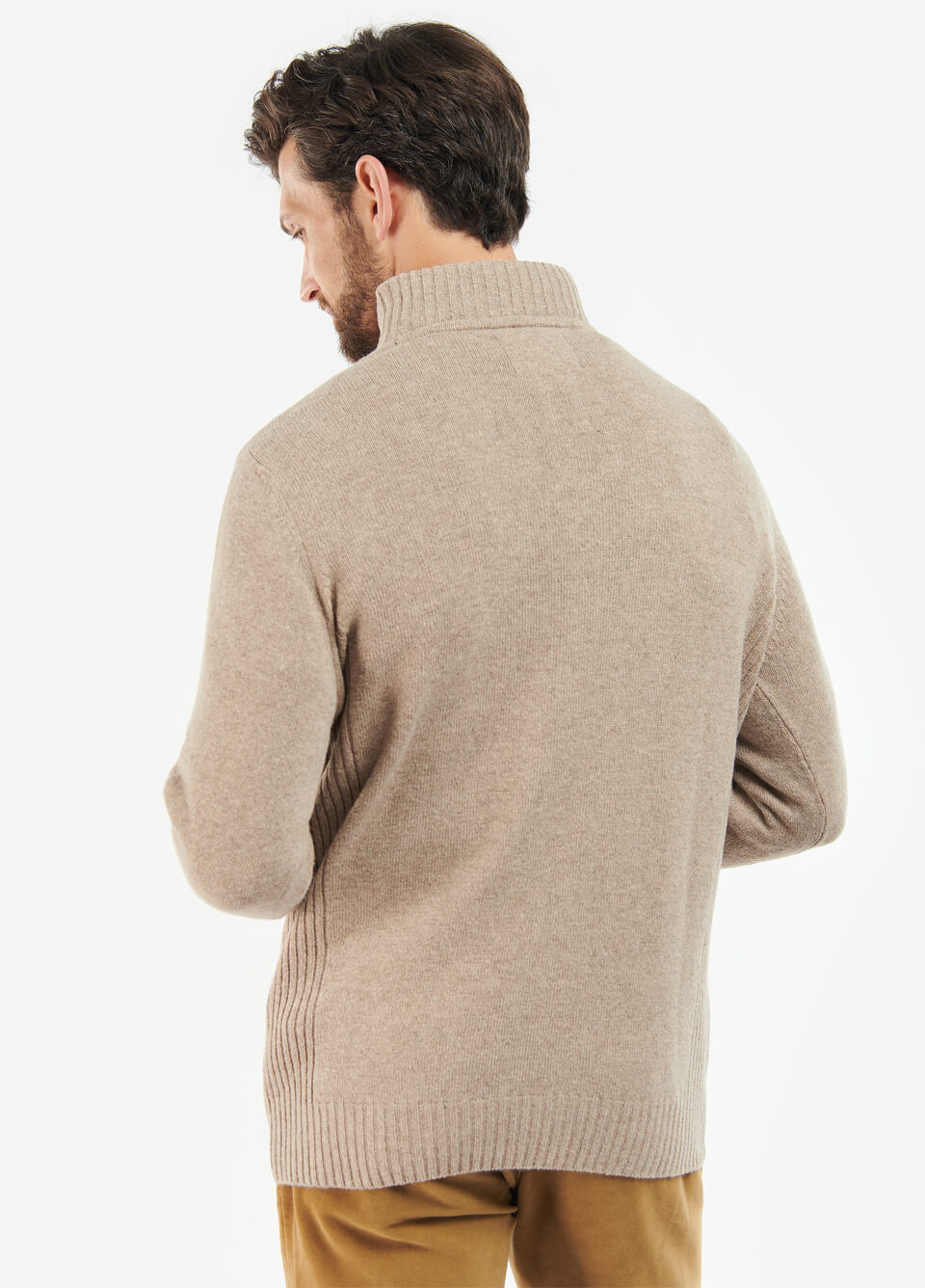 Barbour Nelson Essential Half Zip Jumper - Stone