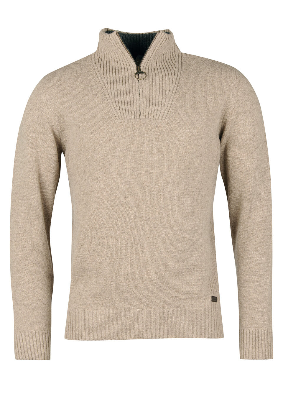 Barbour Nelson Essential Half Zip Jumper - Stone