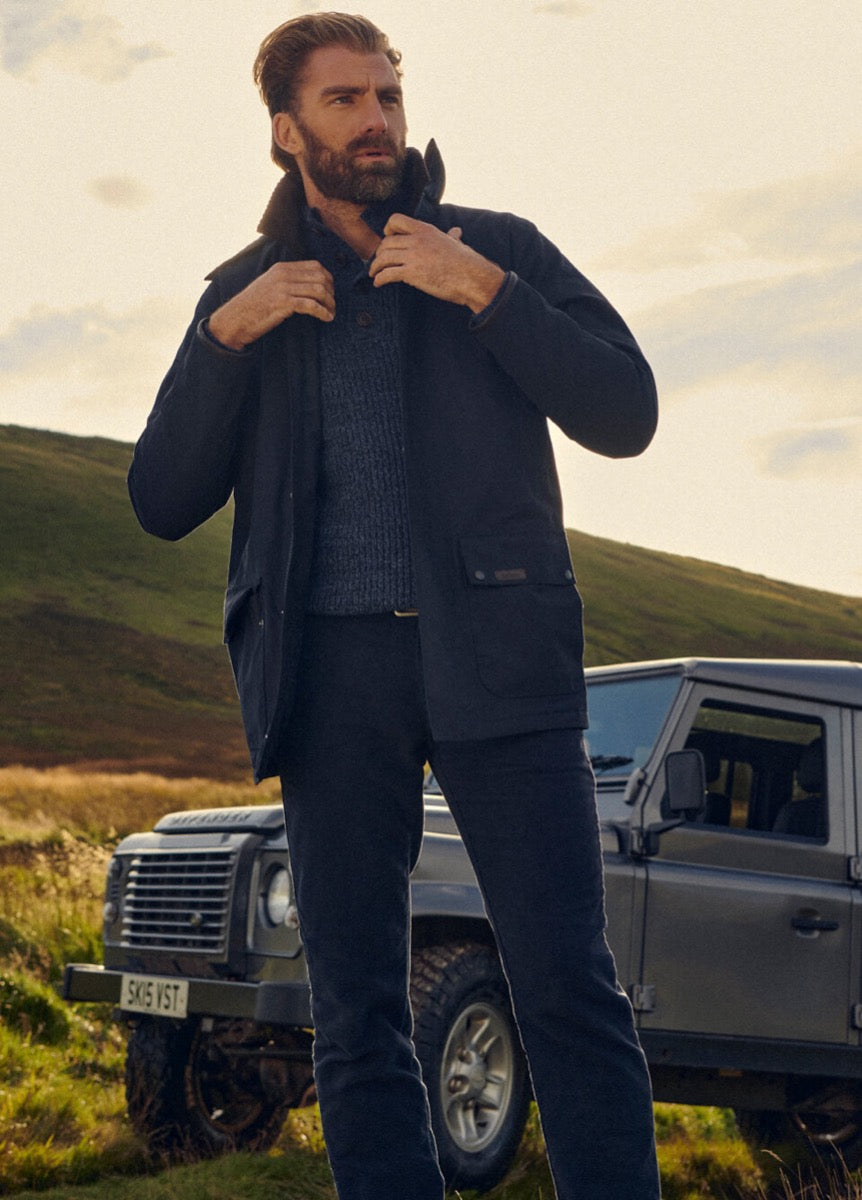 Barbour Mens Neuston Moleskin Trousers - City Navy