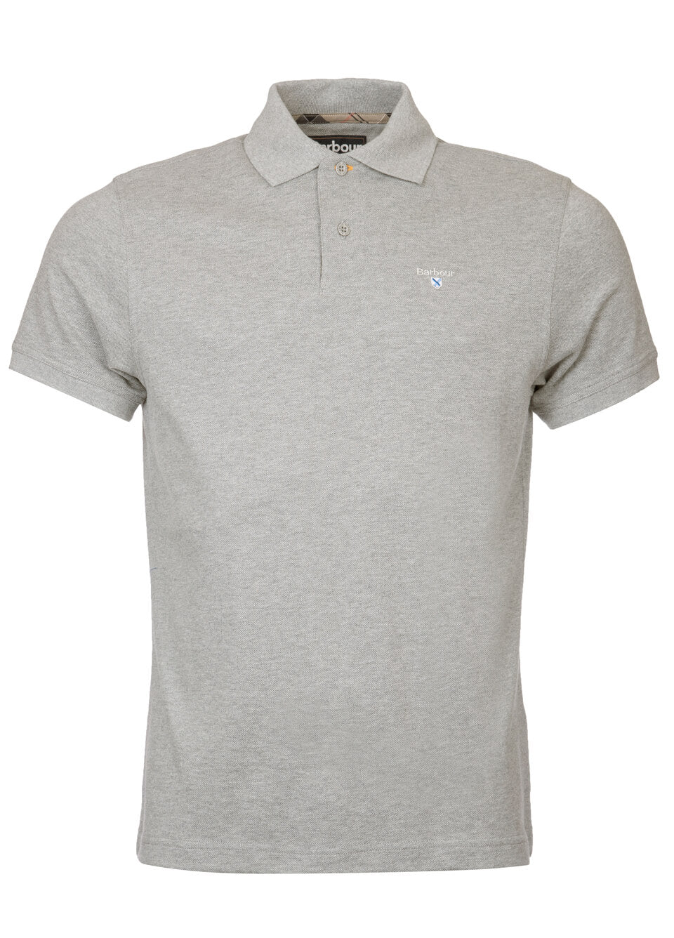 Barbour Mens Tartan Pique Polo Shirt - Grey Marl