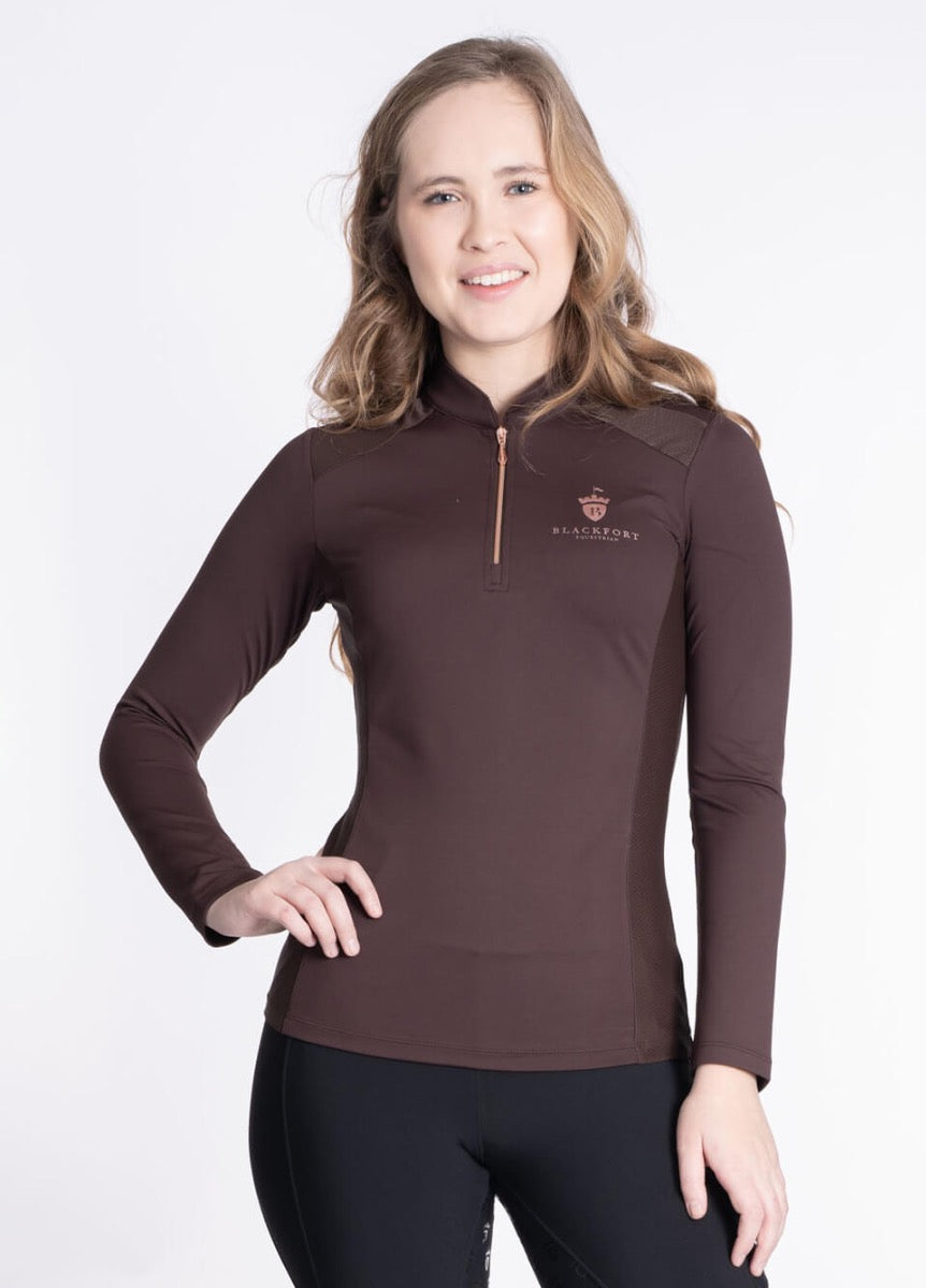 Blackfort Equestrian Cool Mesh Base Layer - Chocolate