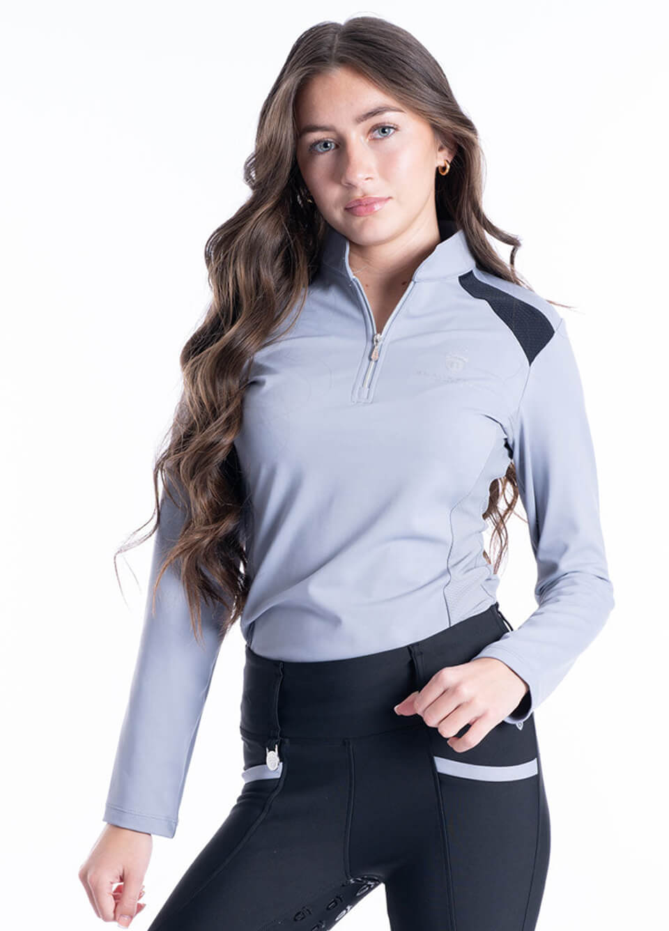 Blackfort Equestrian Cool Mesh Base Layer - Light Grey