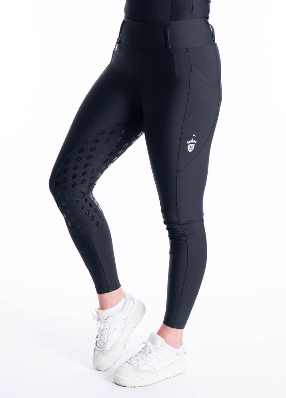 Blackfort Equestrian Riding Breggings - Black/Silver