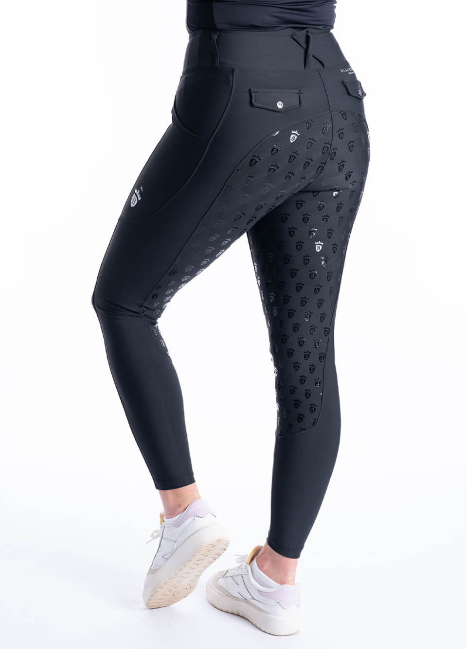 Blackfort Equestrian Riding Breggings - Black/Silver