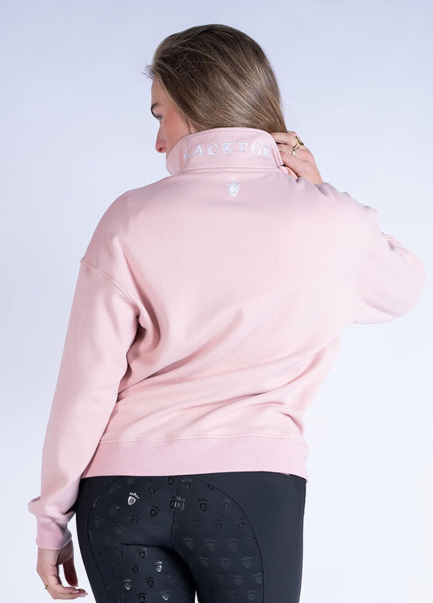 Blackfort Equestrian Ella 1/4 Zip Sweatshirt - Pink/White