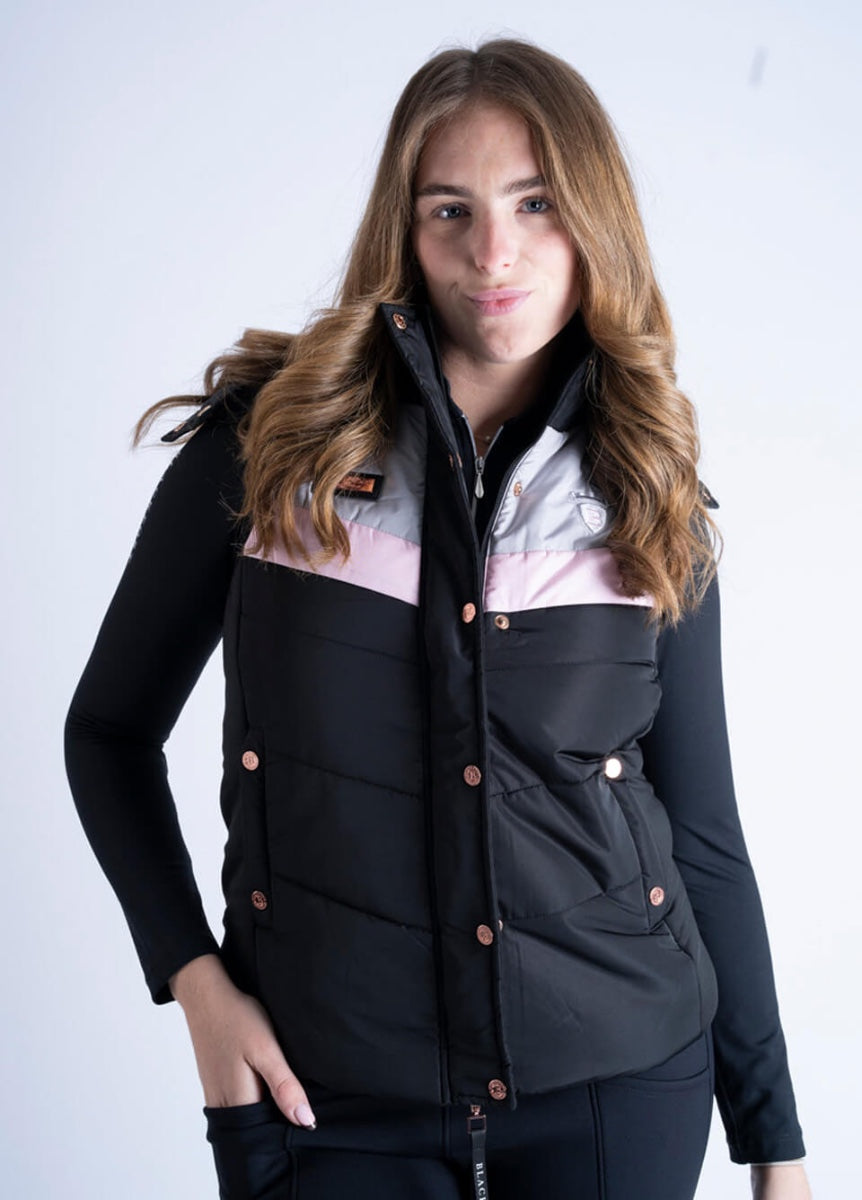 Blackfort Equestrian Seren Puffer Gilet - Black/Pink