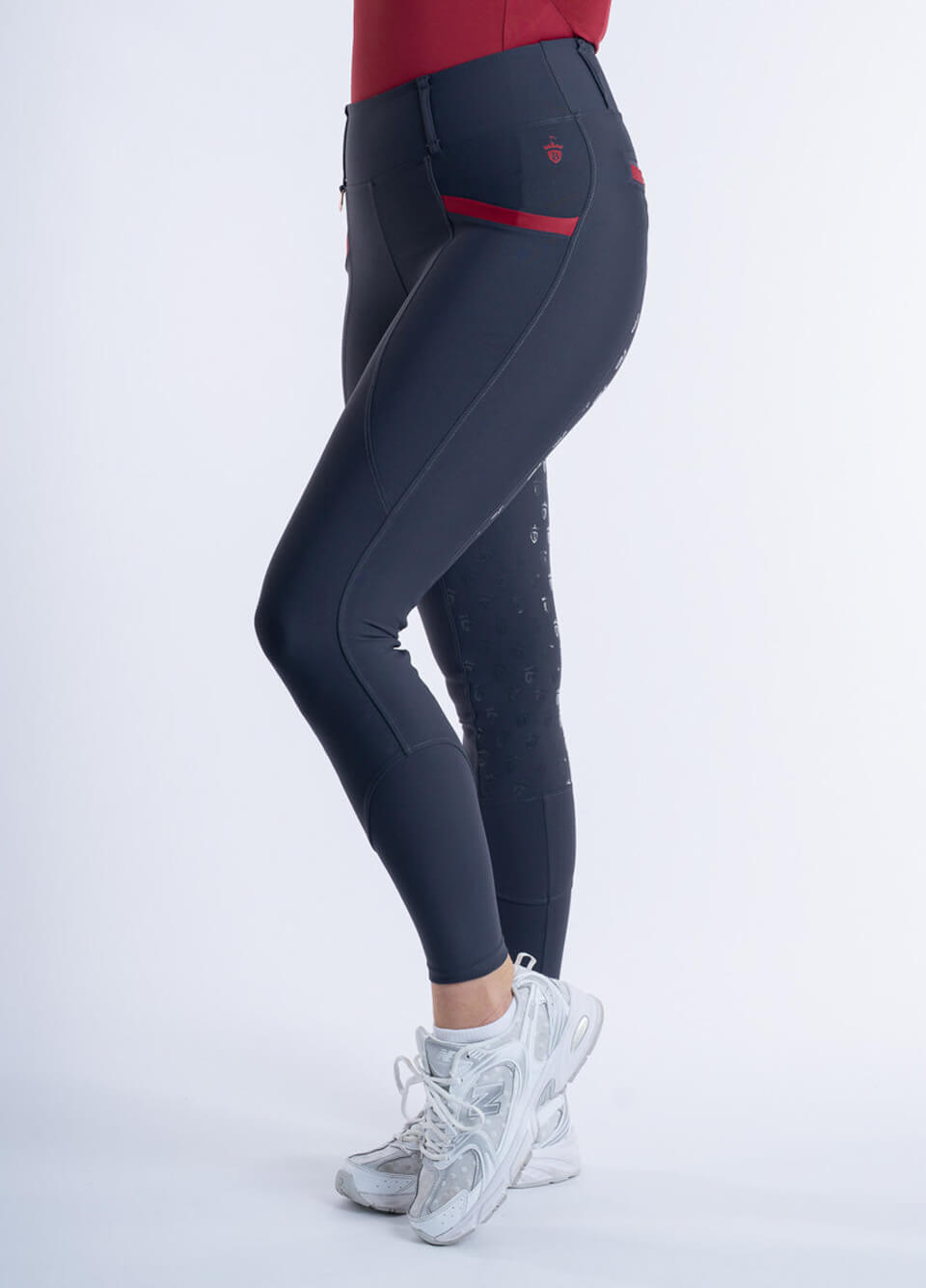 Blackfort Equestrian Training Tights 3.0 - Grey/Pomegranate