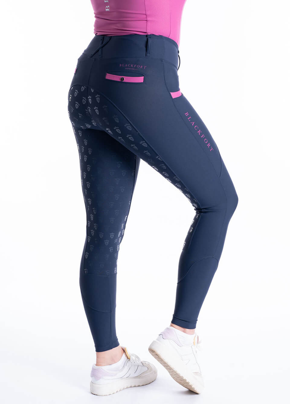 Blackfort Equestrian Training Tights 3.0 - Navy/Watermelon