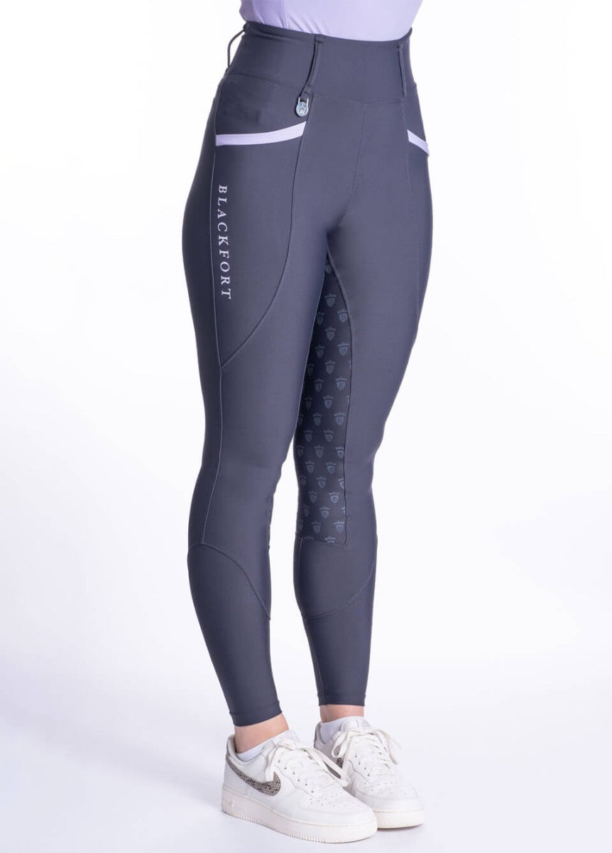 Blackfort Equestrian Training Tights - Grey/Lavender