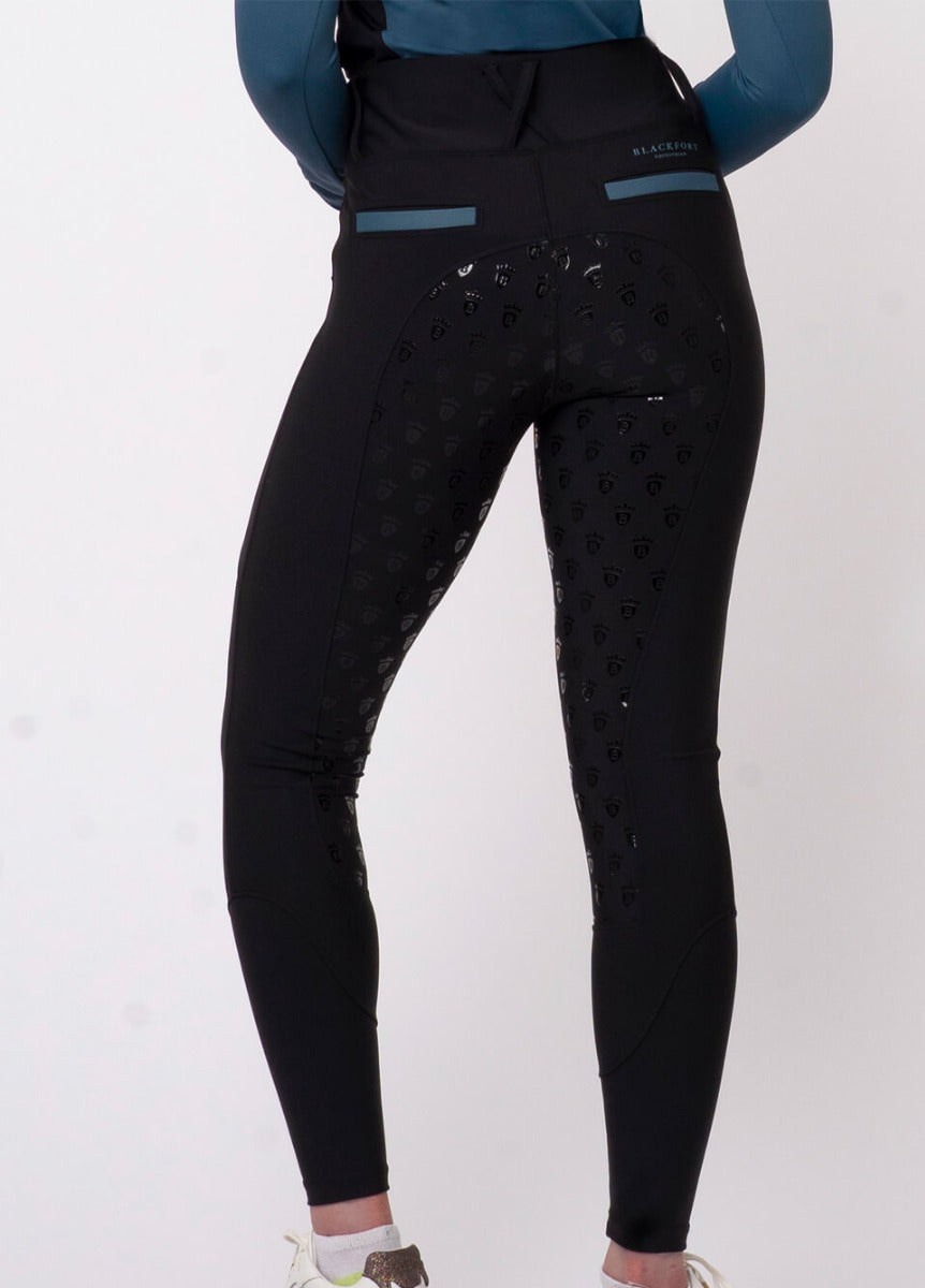 Blackfort Equestrian Training Tights - Black/Teal