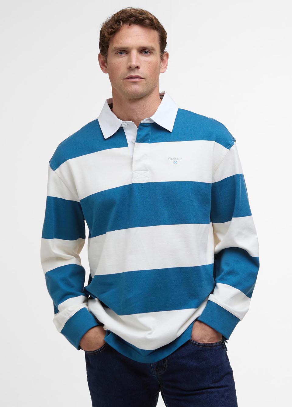 Barbour Mens Broome Rugby Shirt - Midnight