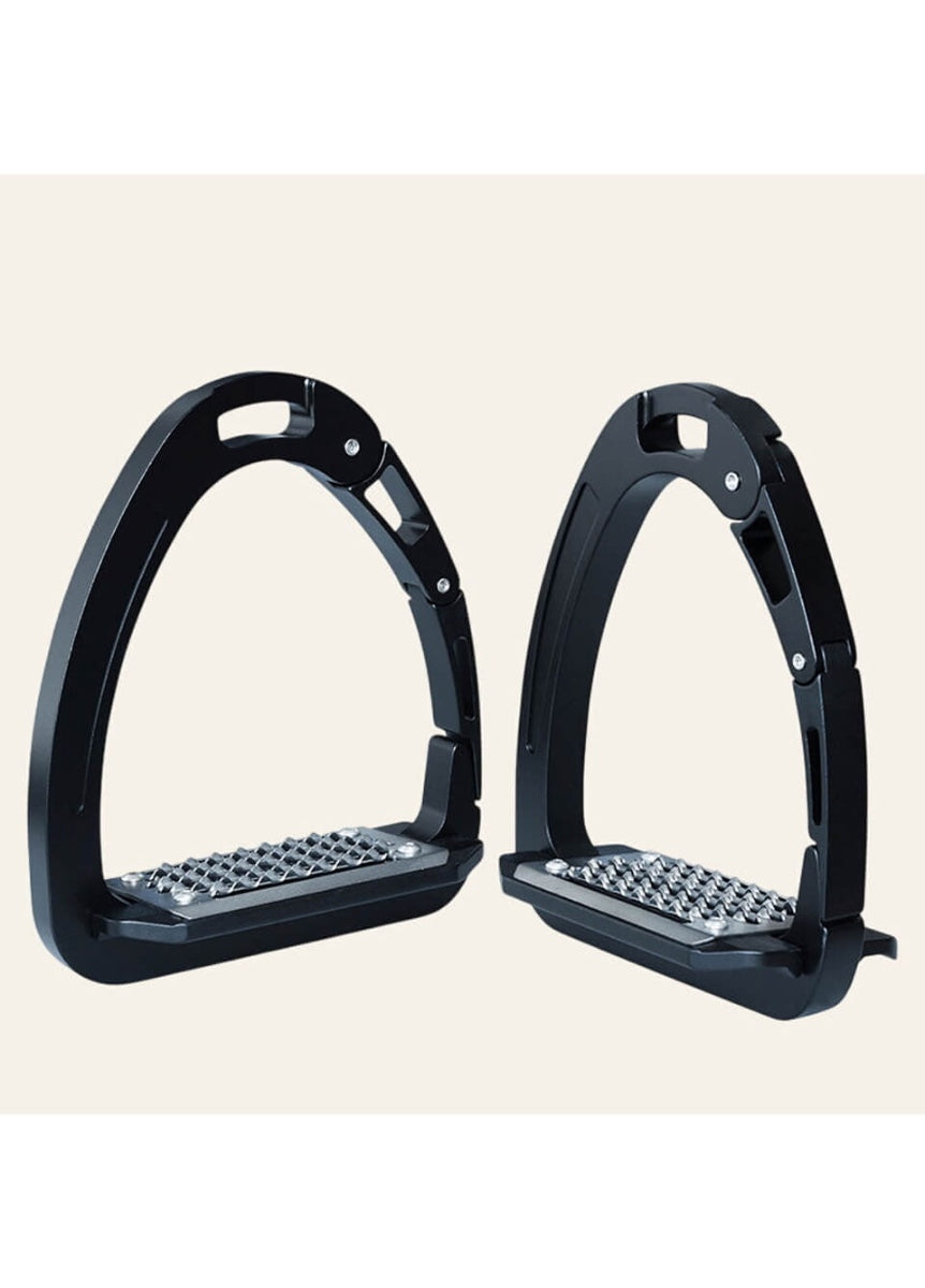 Caballus Double Hinge Safety Stirrups - Black