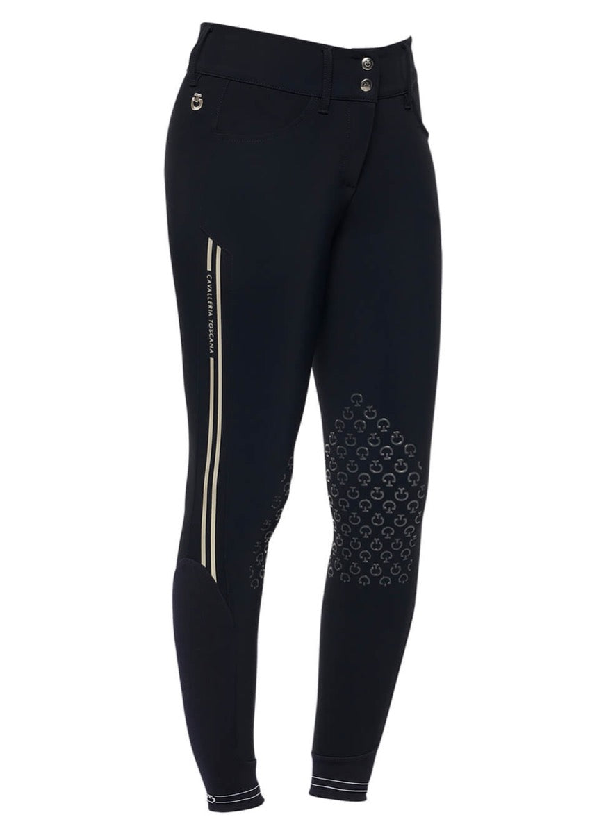 Cavalleria Toscana Embossed Silicone Stripe Breeches - Navy