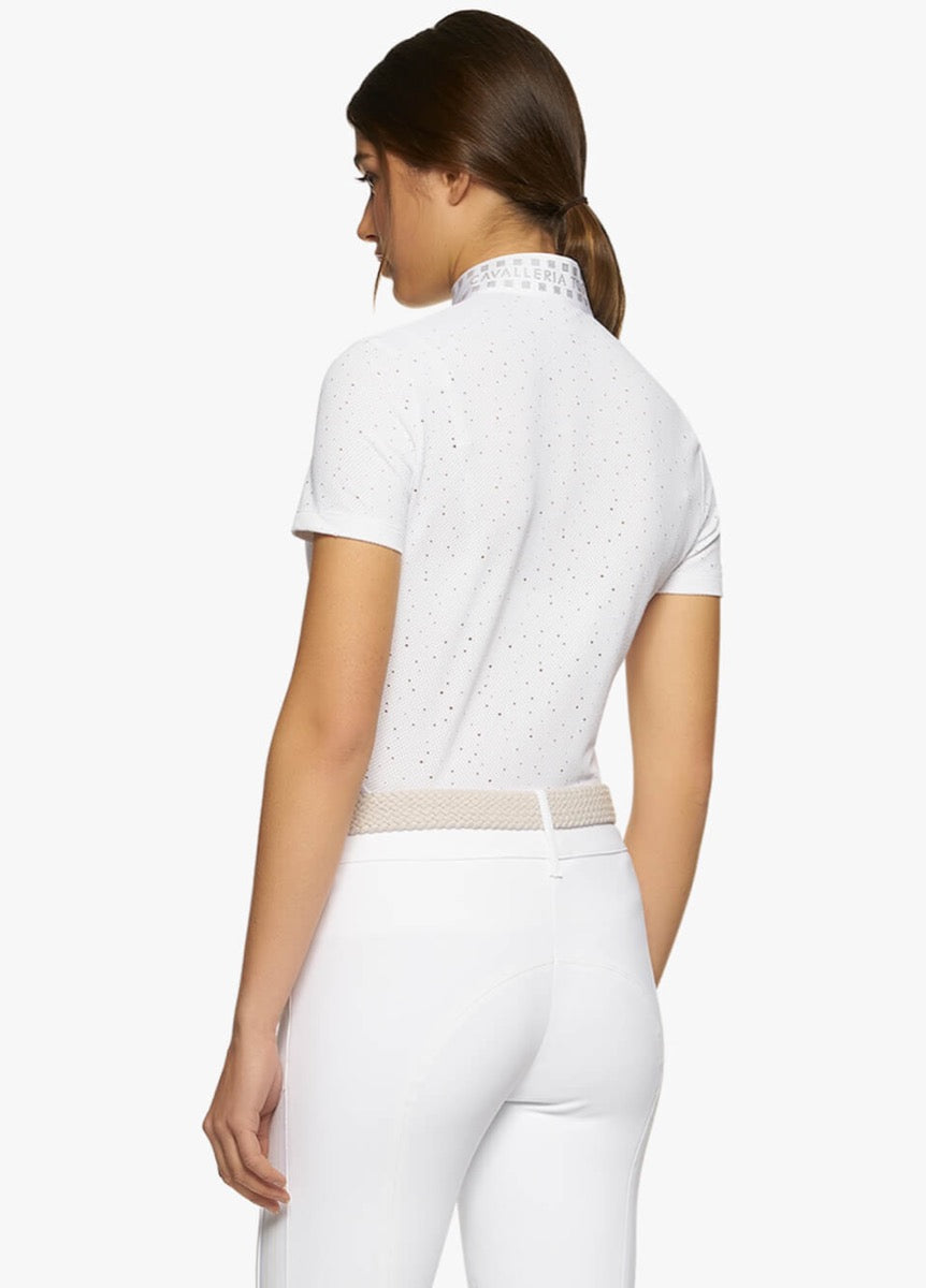 Cavalleria Toscana Micro Sequins Competition Shirt - White