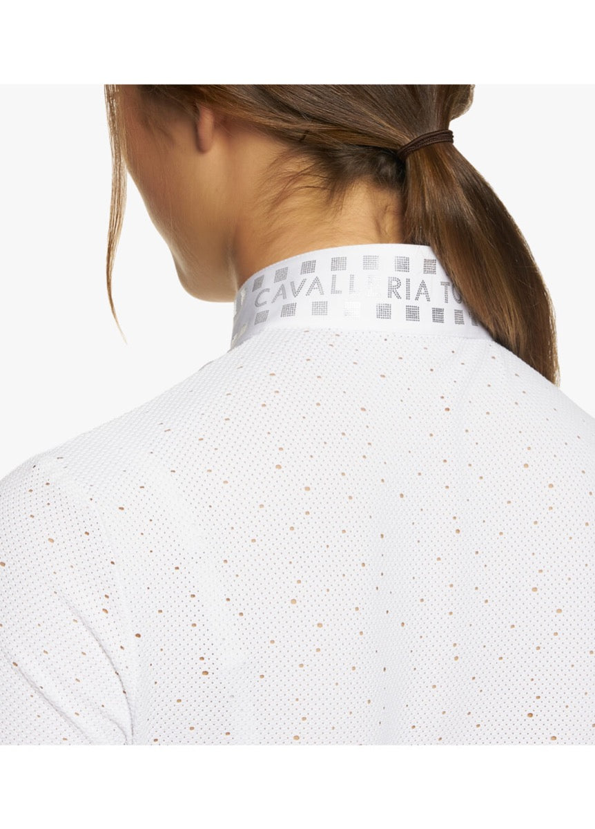Cavalleria Toscana Micro Sequins Competition Shirt - White
