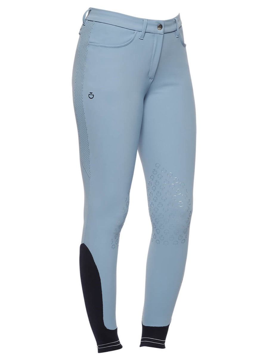 Cavalleria Toscana Perforated Jersey Breeches - Light Blue
