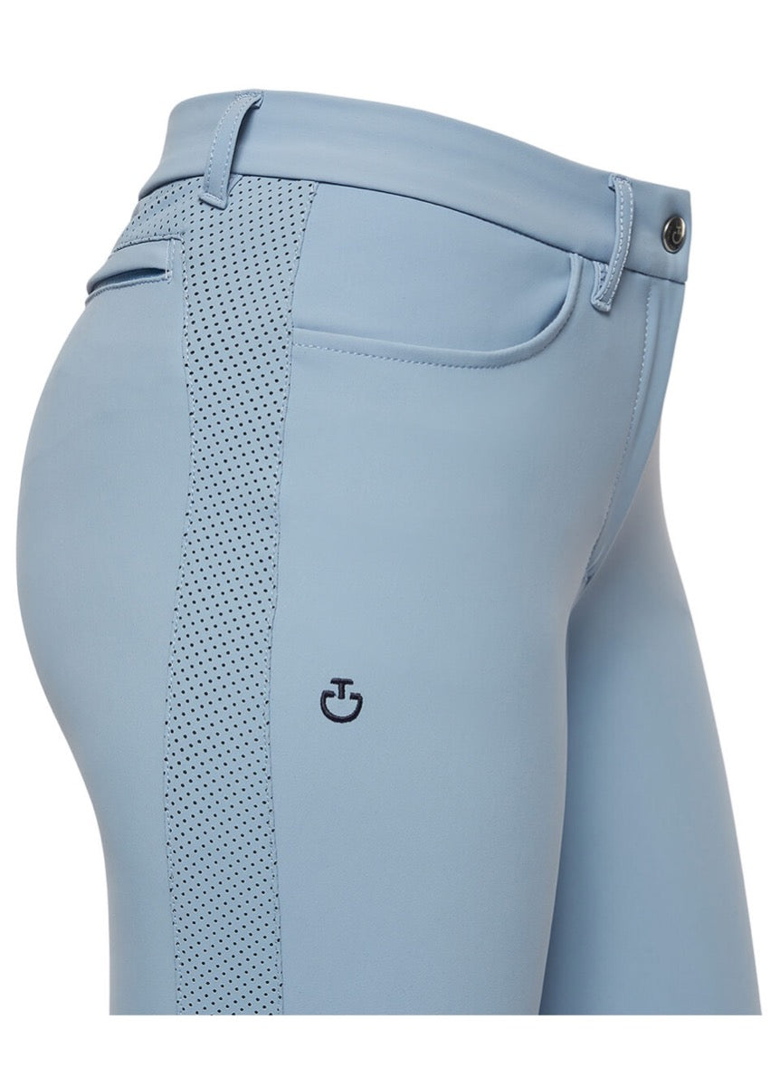 Cavalleria Toscana Perforated Jersey Breeches - Light Blue