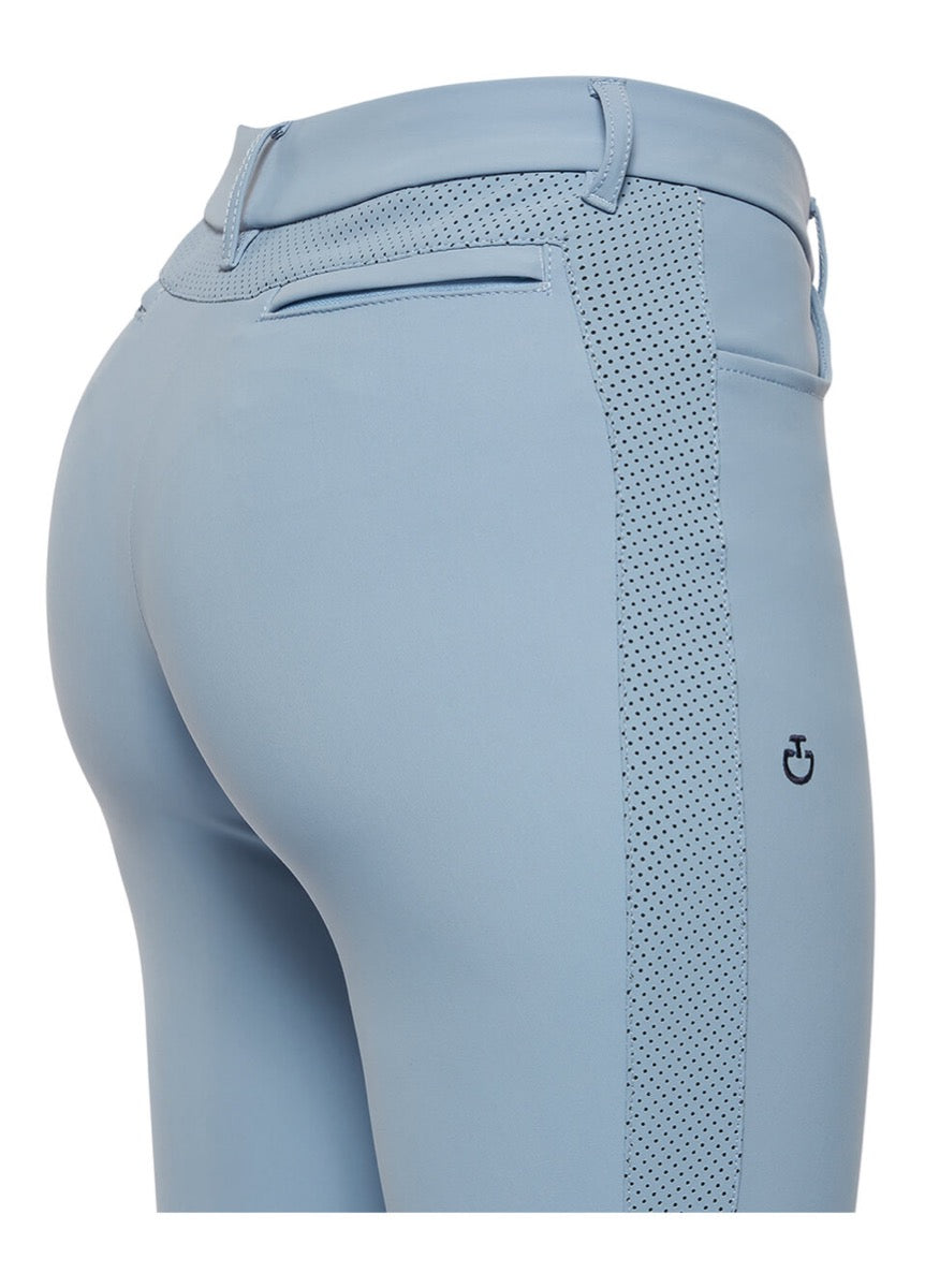 Cavalleria Toscana Perforated Jersey Breeches - Light Blue
