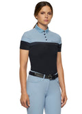 Cavalleria Toscana Perforated Polo Shirt - Navy/Sky Blue