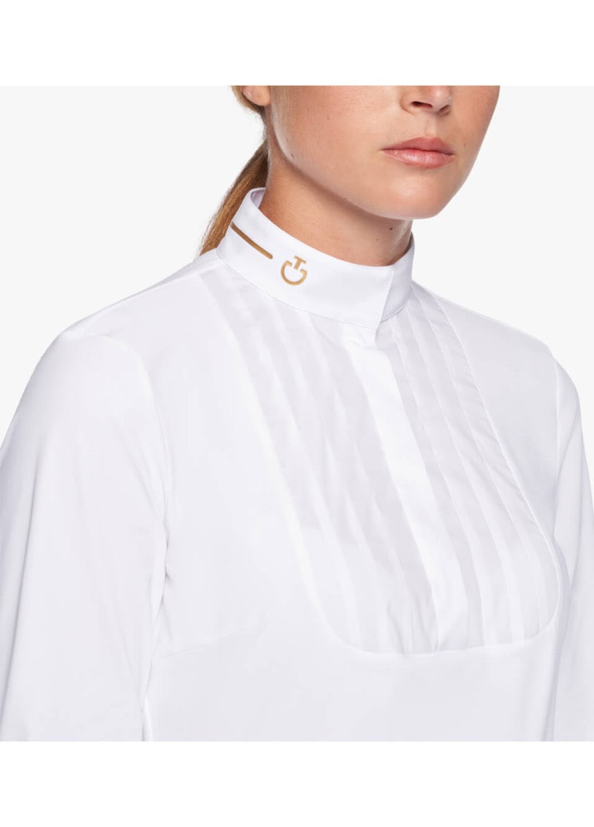 Cavalleria Toscana R-Evo Pleated Competition Shirt - White