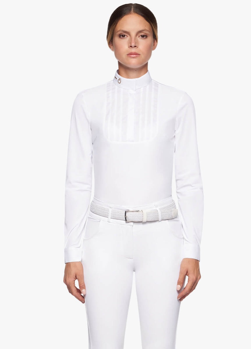 Cavalleria Toscana R-Evo Pleated Competition Shirt - White
