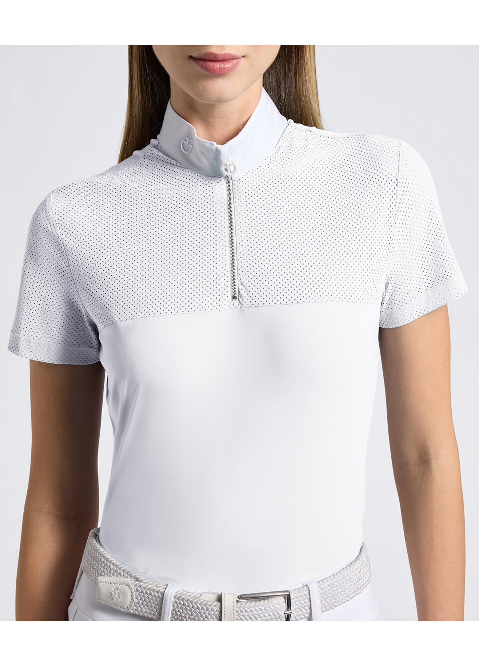 Cavalleria Toscana Perforated Competition Shirt - White