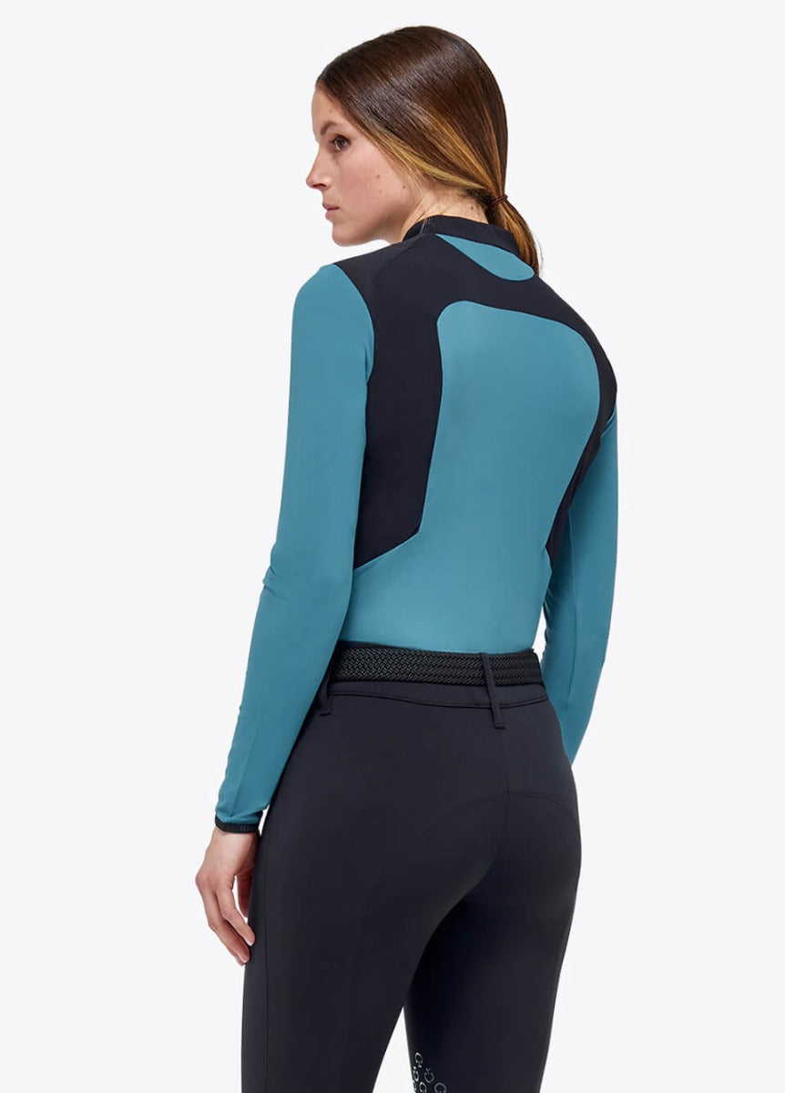Cavalleria Toscana Lightweight Performance Piqué Polo - Sea Blue