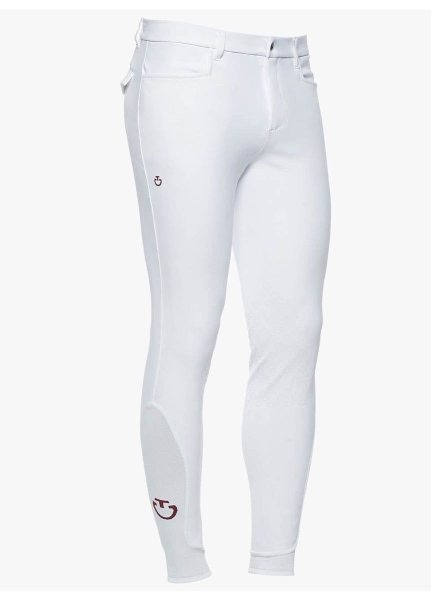 Cavalleria Toscana Mens Knee Grip Breeches - White
