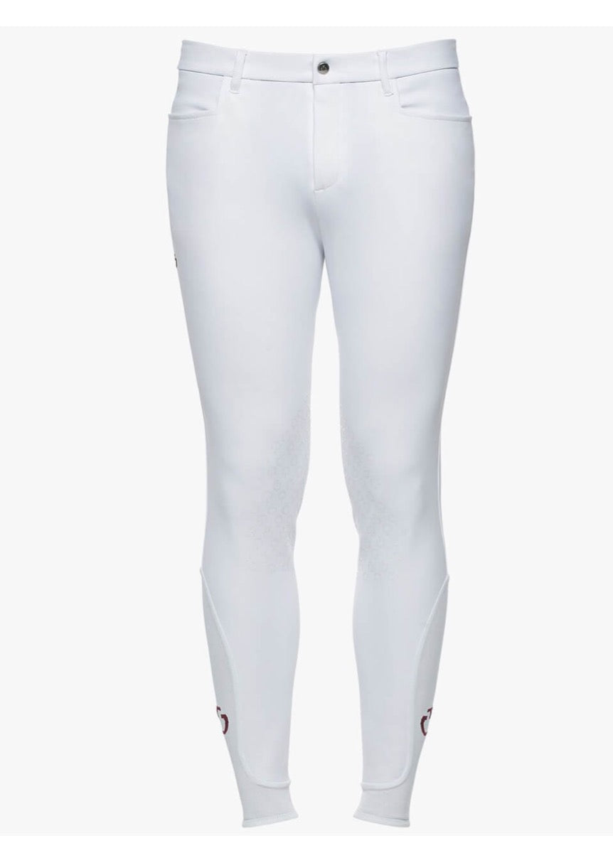 Cavalleria Toscana Mens Knee Grip Breeches - White